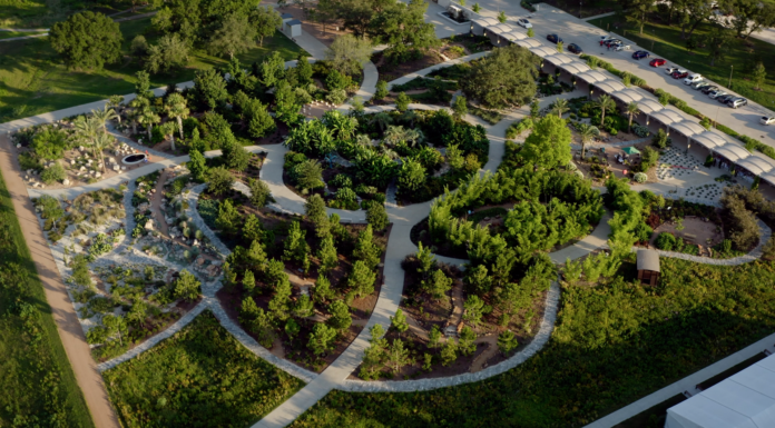 Aerial view of Houston Botanic Garden